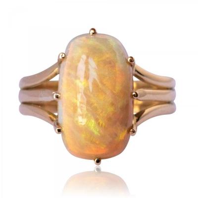 Old Australian Opal And Gold Ring
