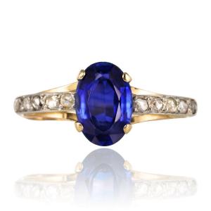 Old Sapphire Diamond Ring