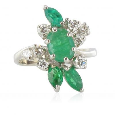 Vintage Emeralds And Diamonds Ring