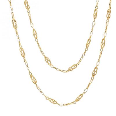 Old Gold Necklace Twisted Links