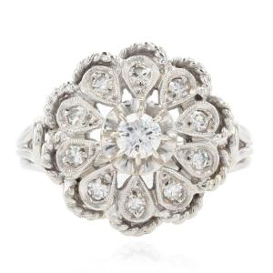 Vintage White Gold Diamond Ring