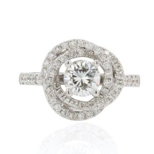 White Gold Flower Diamond Ring