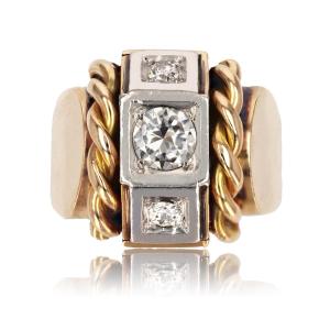 Diamond Signet Tank Ring