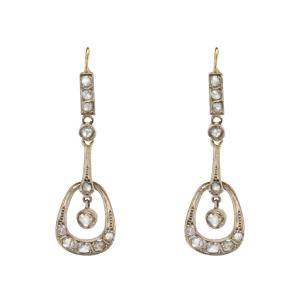 Boucles d'Oreilles Diamants Art Nouveau