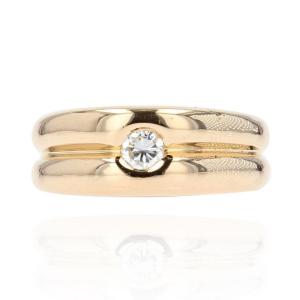 Ring 2 Bands Yellow Gold Diamond