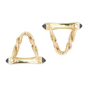 Pair Of Cufflinks In Yellow Gold Stirrup Model