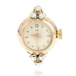 Ring Watch Lip Gold Diamonds