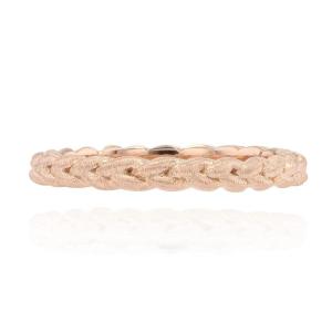 Rose Gold Chiseled Braided Wedding Band