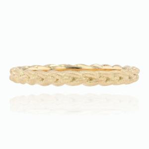 Yellow Gold Chiseled Braided Wedding Ring