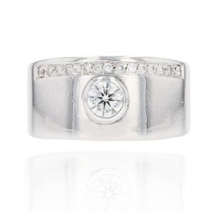 Bague Or Blanc Diamants Moderne