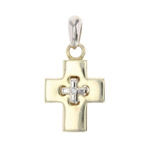 Yellow Gold And Diamond Cross