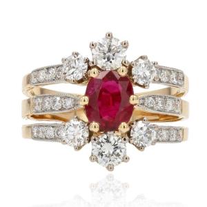 Ring Ruby Diamonds 3 Rings