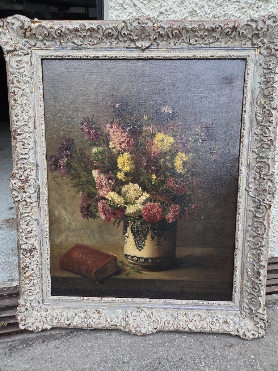 bouquet de fleurs signér l lambert chanton