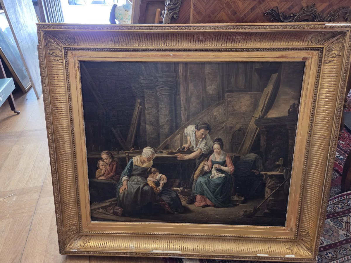 Family In The Carpentry Shop