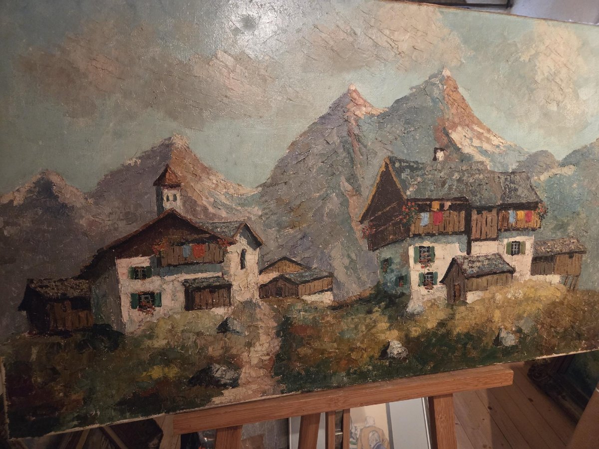 High-mountain Landscape On Canvas