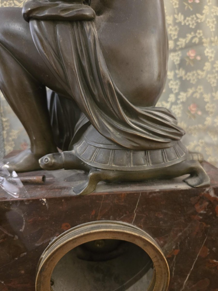 Charles X-era Marble And Bronze Clock-photo-4