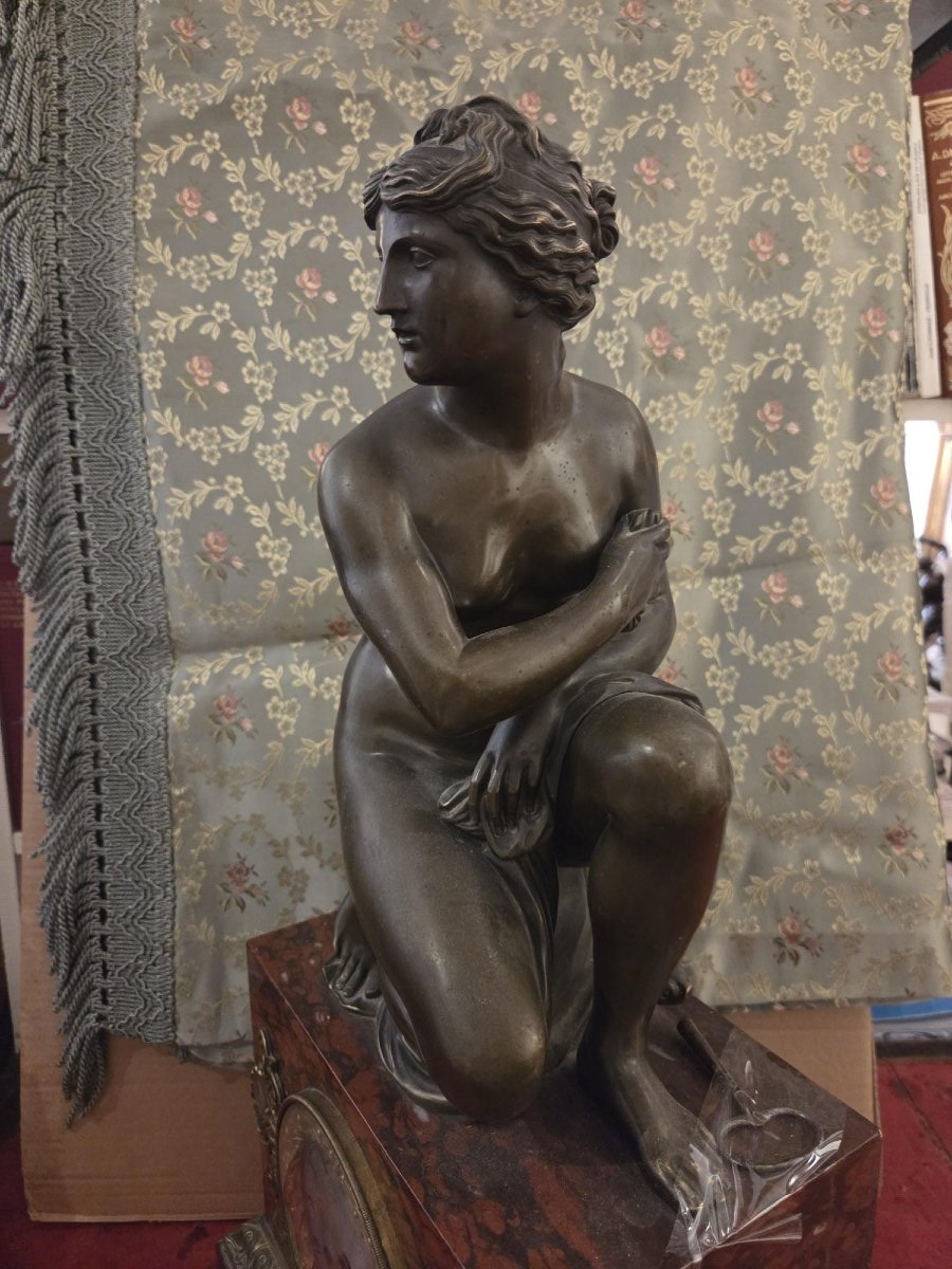 Charles X-era Marble And Bronze Clock-photo-1