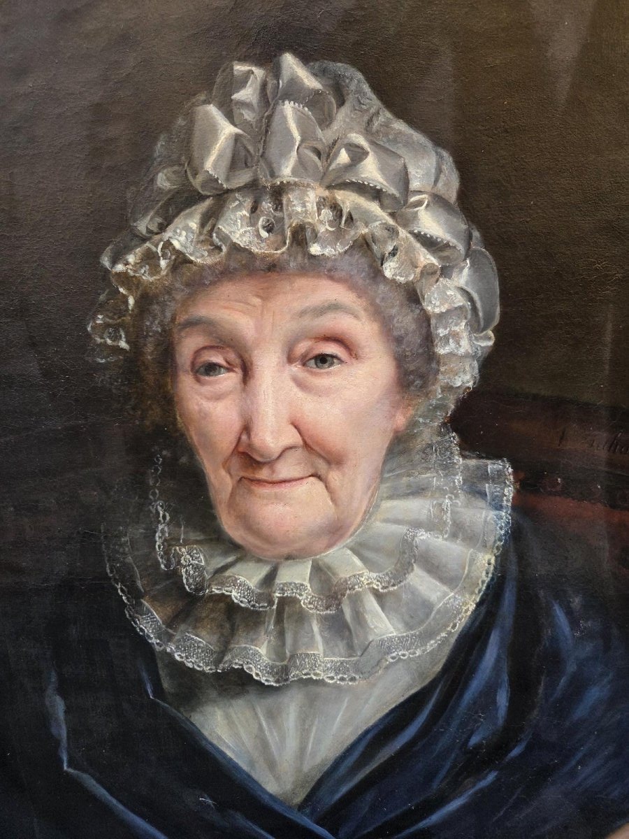 portrait d'un grand mere à la coiffe