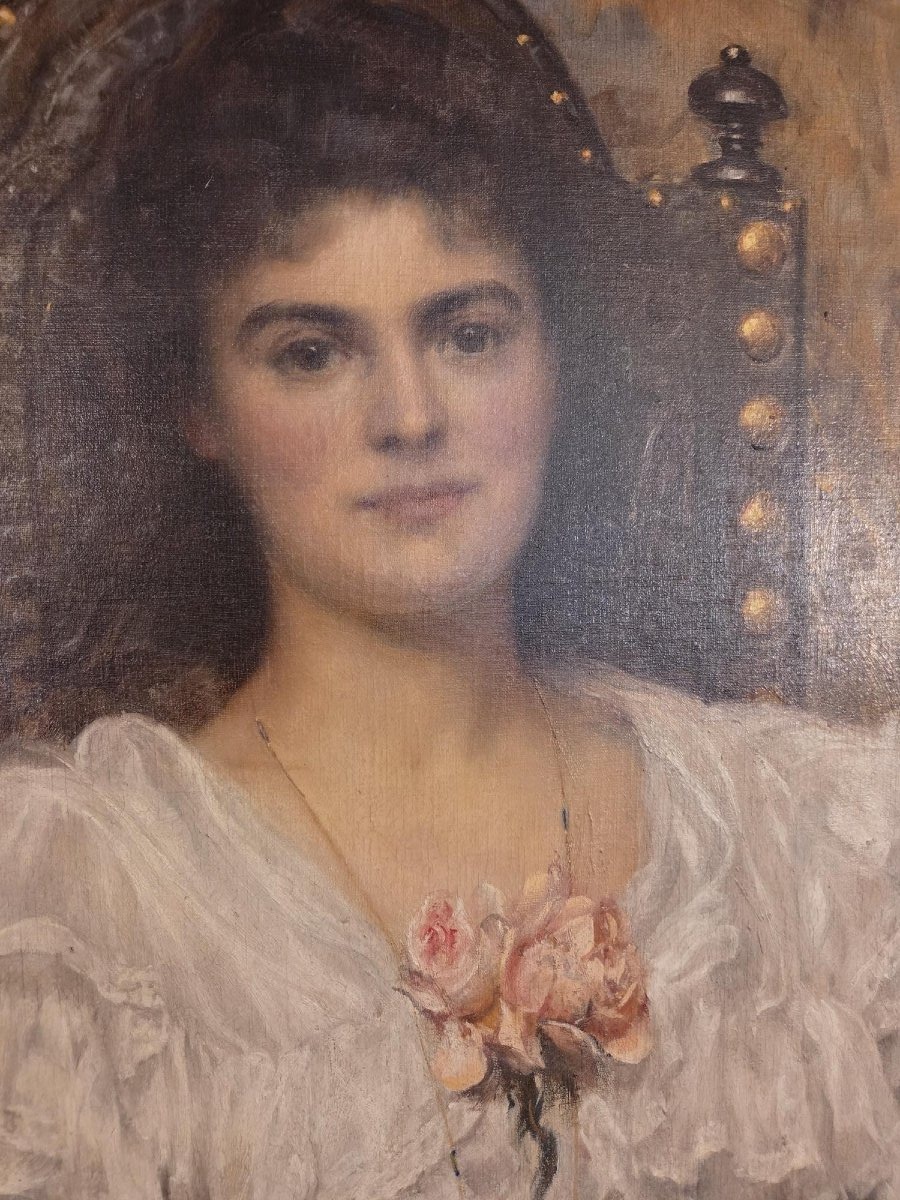 R.E.Morrison portait de jeune fille datée 1898-photo-1