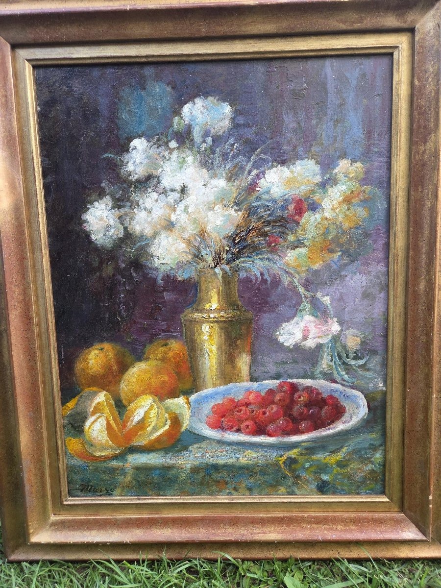 fleurs et framboise huile Antoine Marzot-photo-2
