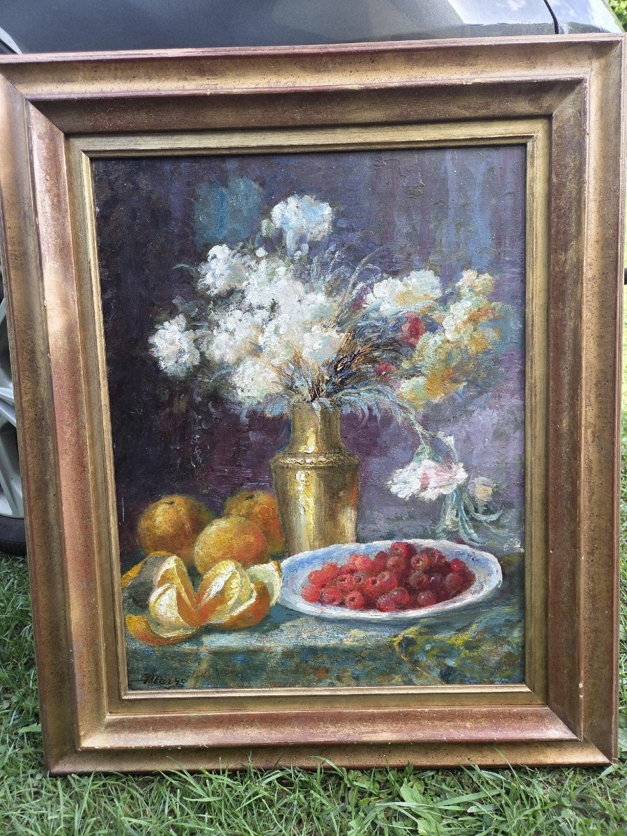fleurs et framboise huile Antoine Marzot