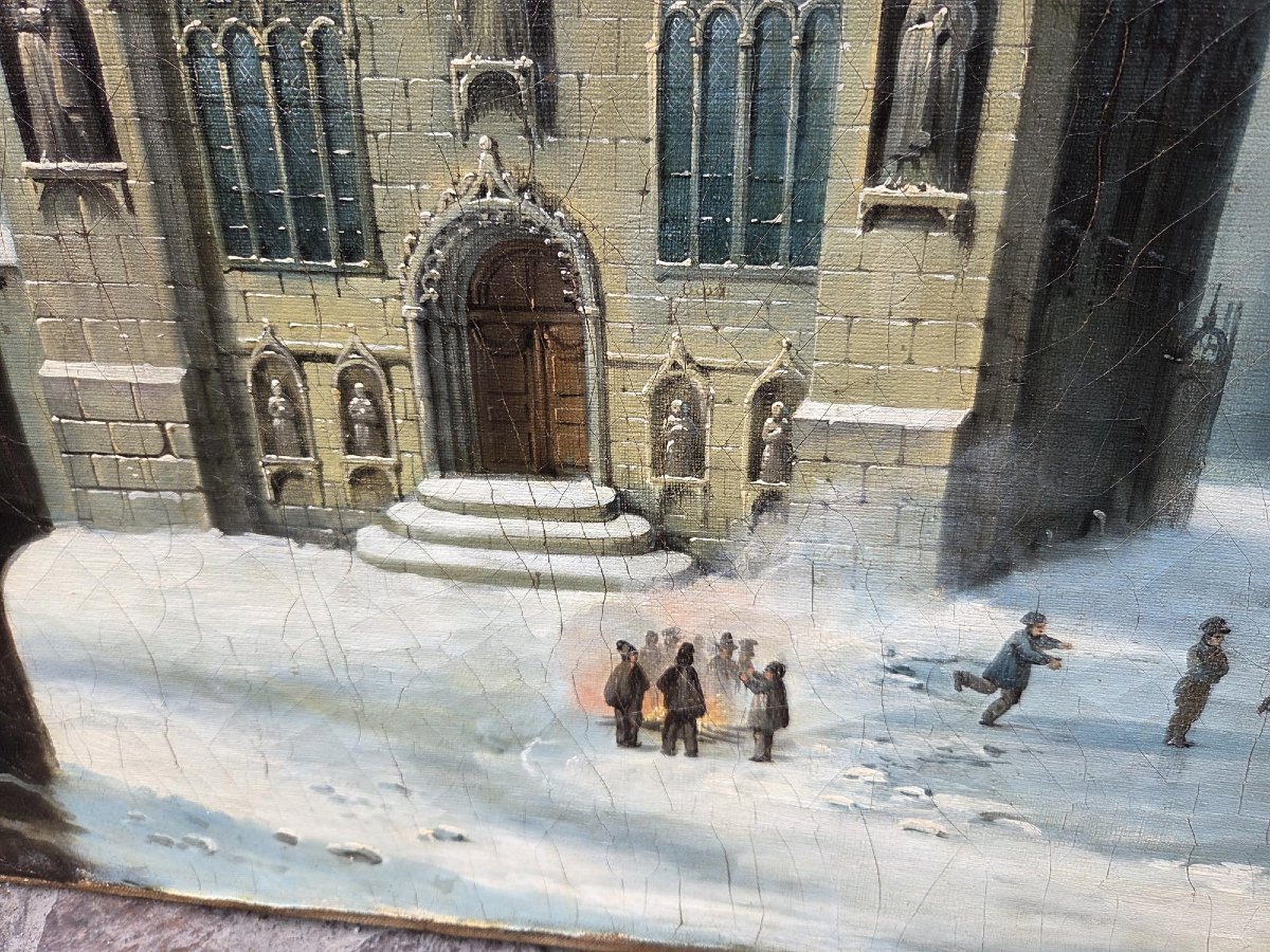 Winter Landscape With Skaters -photo-2