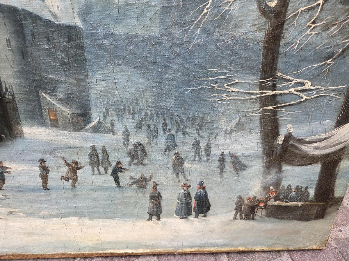 Winter Landscape With Skaters -photo-3