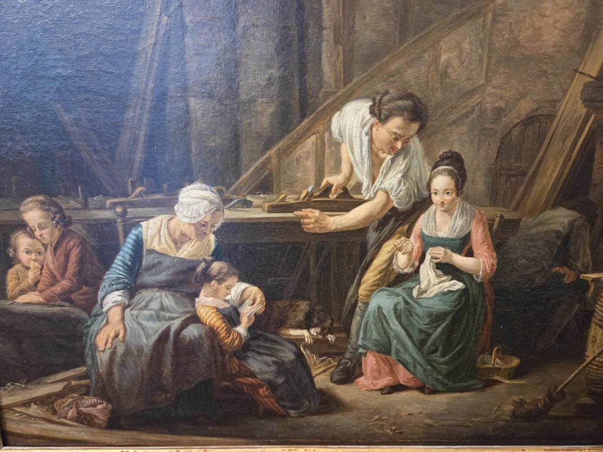 A Family Scene At A Cabinetmaker's Workshop-photo-2