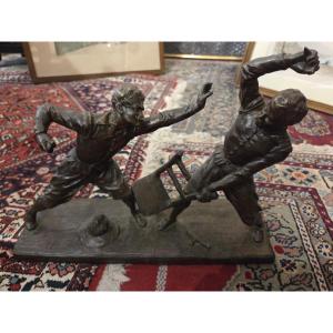 Bronze Sculpture By édouard Drouot, *the Brawl*