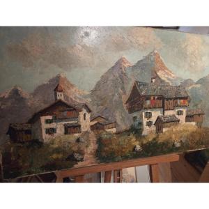 paysage de hte montagne sur toile