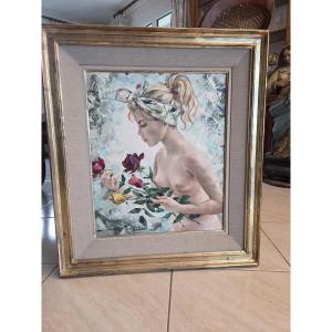 "young Girl With Roses" By Igor Talwinski