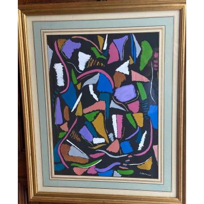 André Landskoy Russian Painter Abstract Composition Black Background
