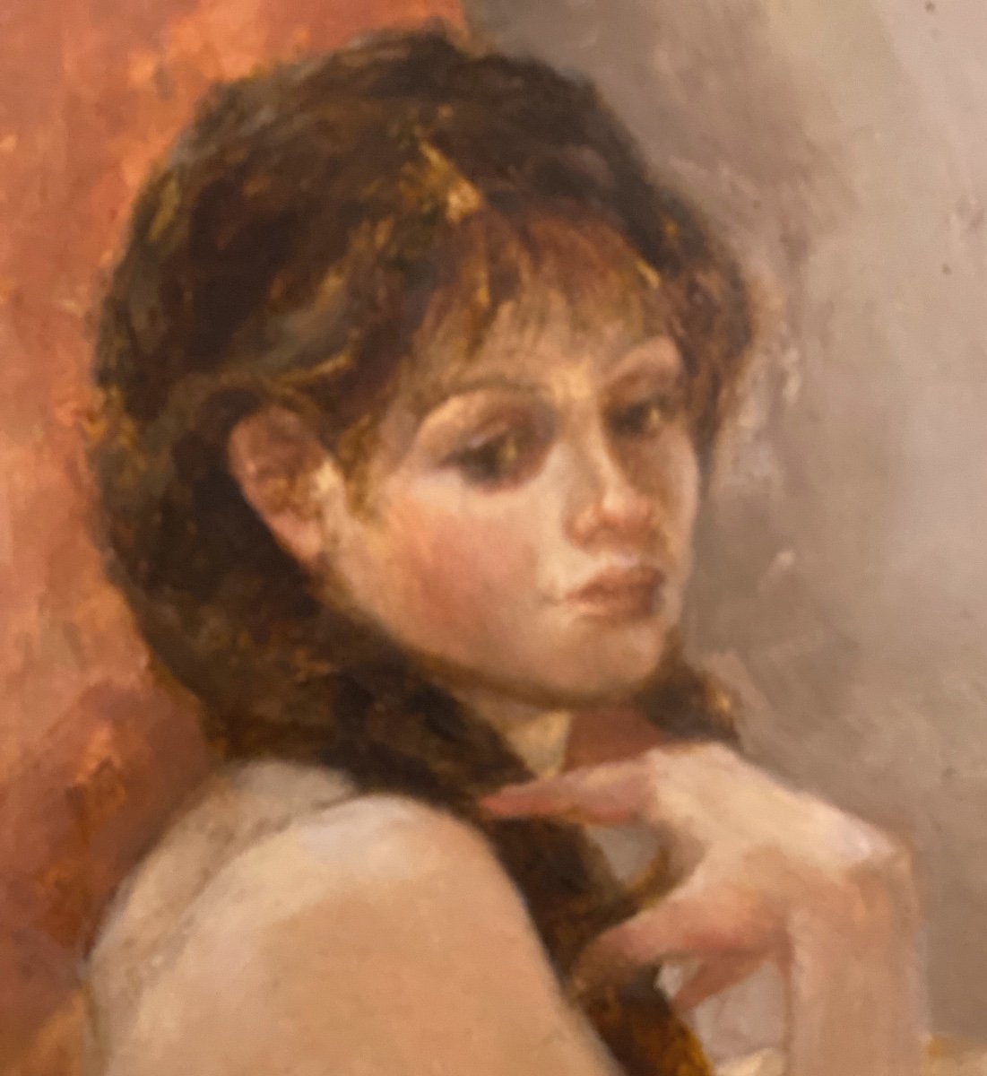Portrait   De Femme Nue     Vue De  Profil   Plein De Charme   Signé  Mashajeva  Artiste Russe-photo-6
