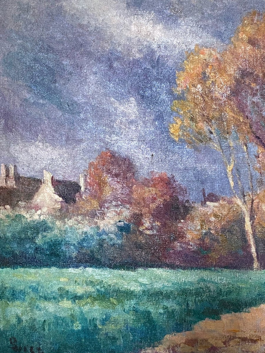 Painting  Signed   M. Luce   1905   With Certificate   Of  Authenticity-photo-3