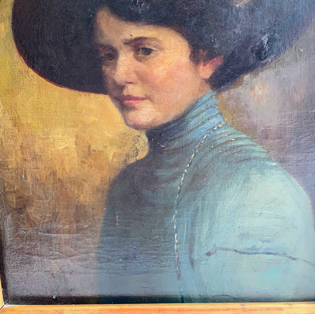 Portrait d'élégante  femme du monde à la mode de la belle époque     Monogramme   Et    Daté    FG  1909-photo-7