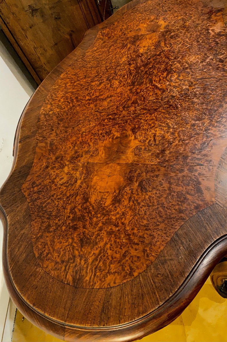 Napoleon III Living Room Violin Table In Rosewood With Two Drawers XIX-photo-6