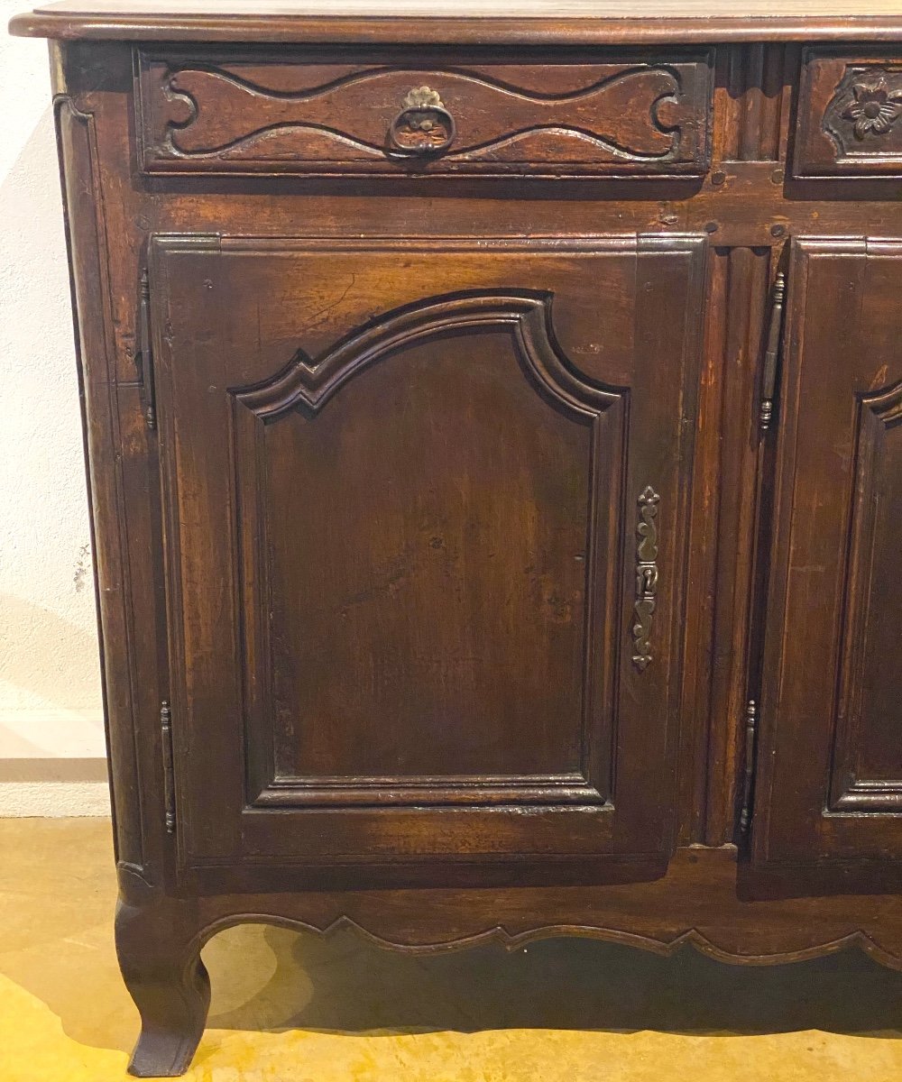 Chateau Sideboard Early 18th Century With Three Carved Drawers And Three Molded Doors-photo-3