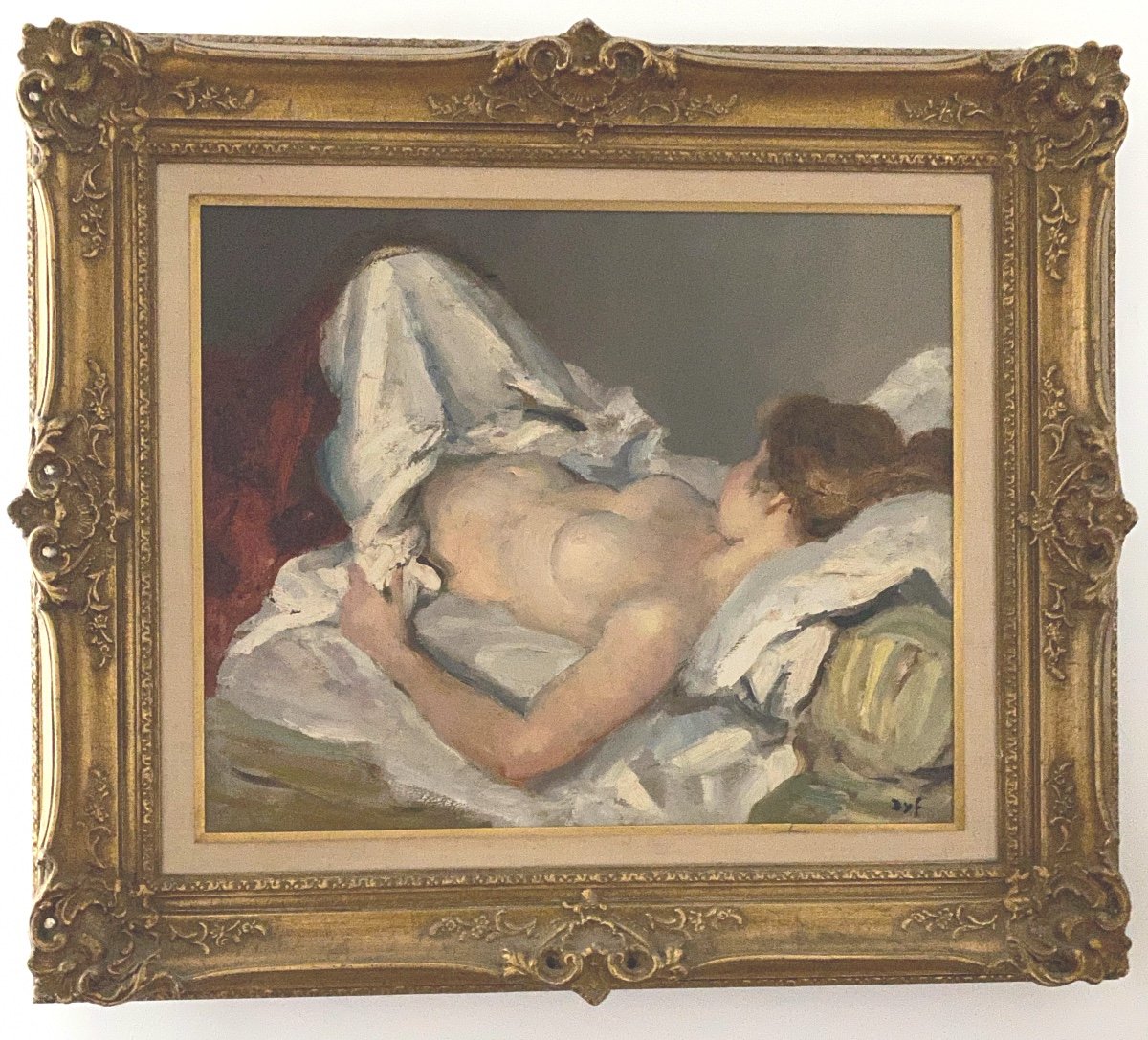 Tableau   Impressionnist  Nu     d'Une Jeune Femme     Signé     Marcel Dyf   -photo-3