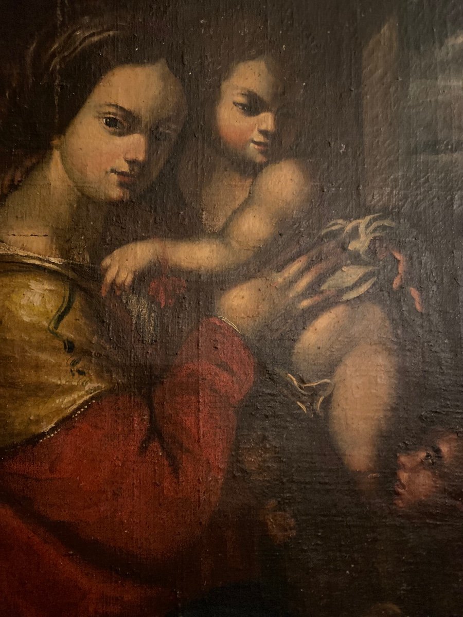 La Vierge Et l'Enfant   Atelier De Pierre Mignard   XVIII ème -photo-2