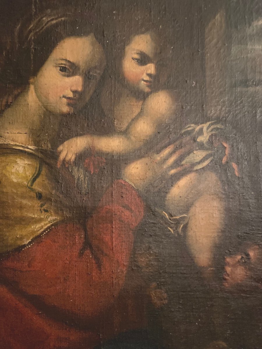 La Vierge Et l'Enfant   Atelier De Pierre Mignard   XVIII ème -photo-4