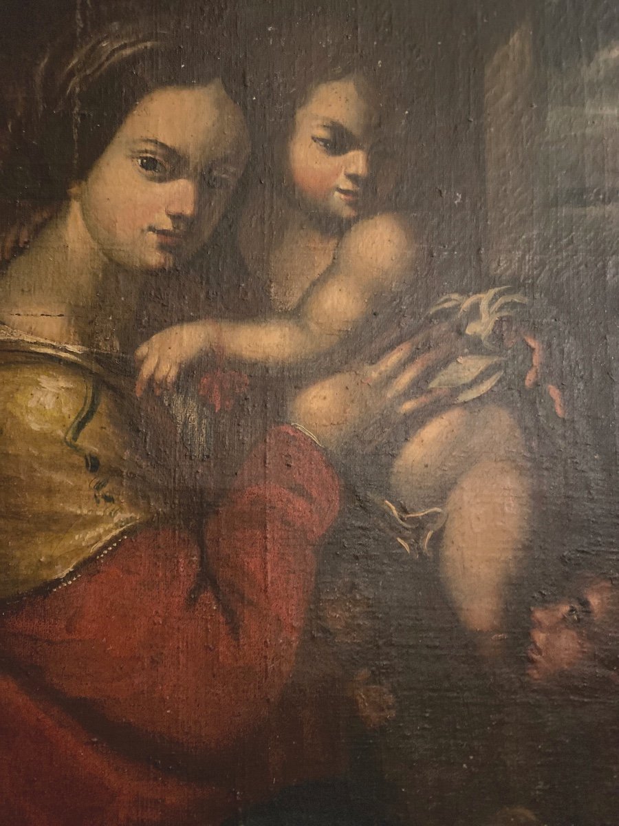 La Vierge Et l'Enfant   Atelier De Pierre Mignard   XVIII ème 