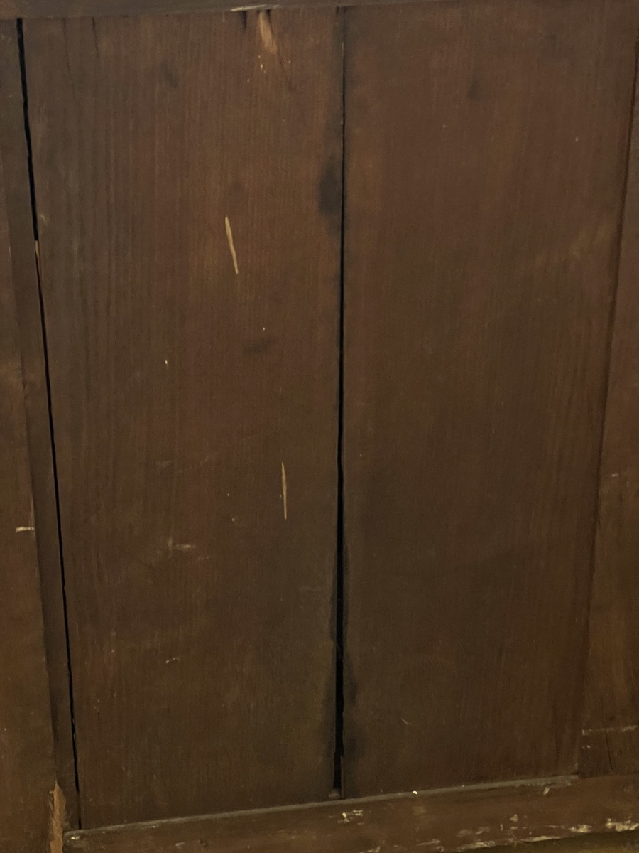 Commode Secretary Early XIXth Flamed Mahogany In Butterfly Wings On Oak Frame-photo-8