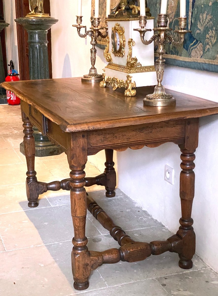Louis XIII Period Desk Table In Chestnut
