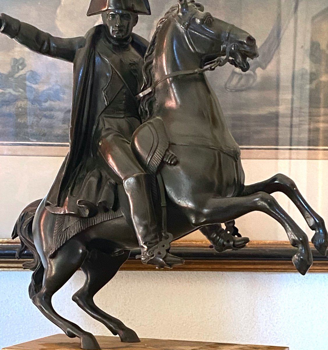 Sculpture En Bronze  De  Napoléon  Empereur Des Français  d'Après  Le Tableau De  Carle  Vernet-photo-3