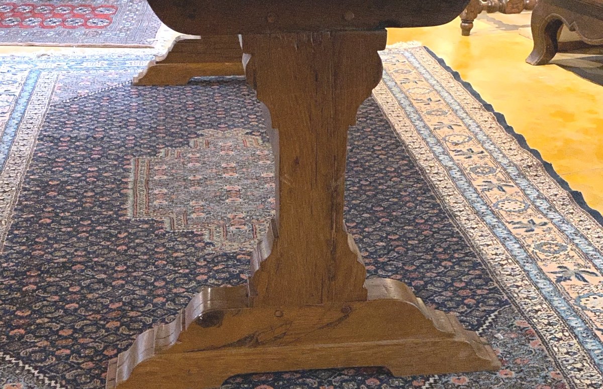 Monastery Table In Solid Blond Oak  18 Th Century-photo-2