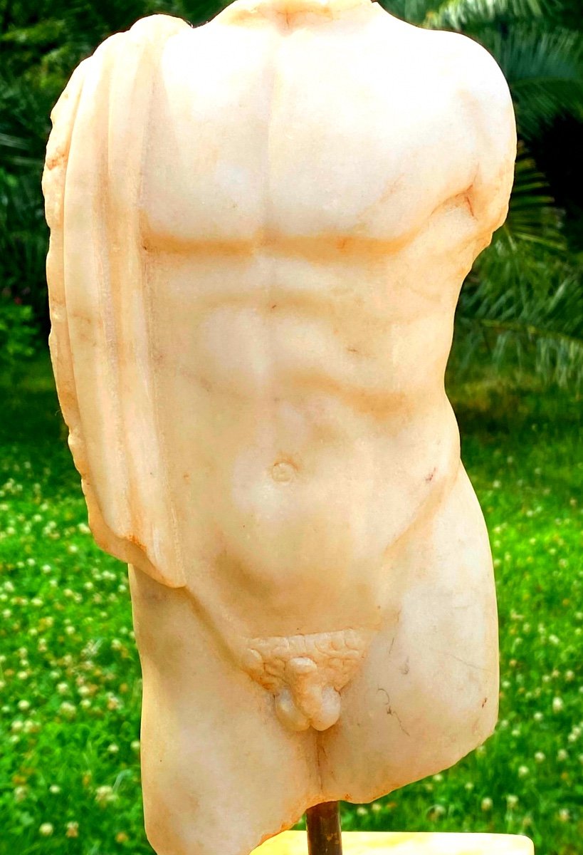 Male Torso. In White Marble In The Antique-photo-1