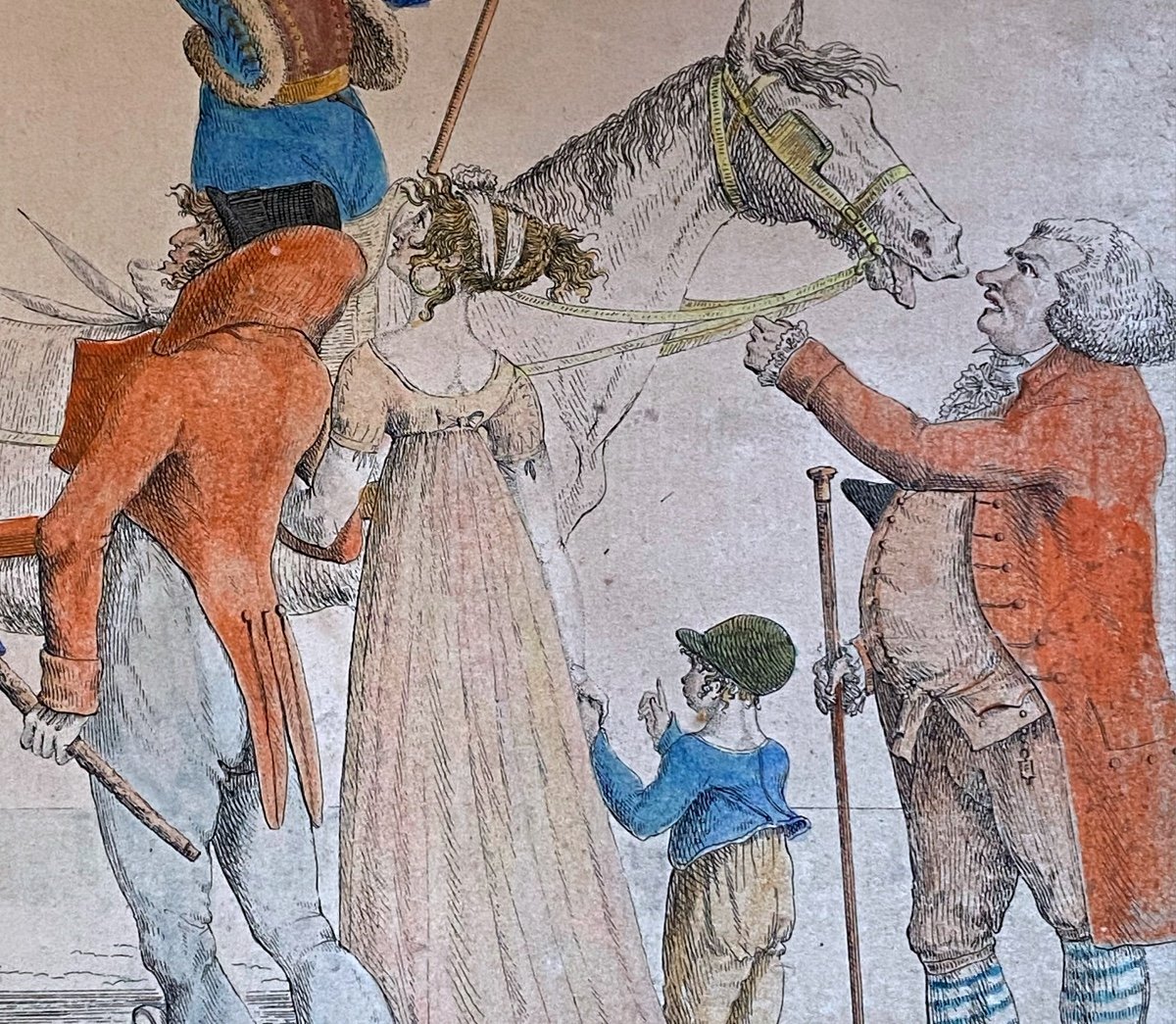 Estampe Peinte  La Vaccine En Voyage      Chez  Depeuille   Graveur  à Paris  1795/ 1800-photo-5