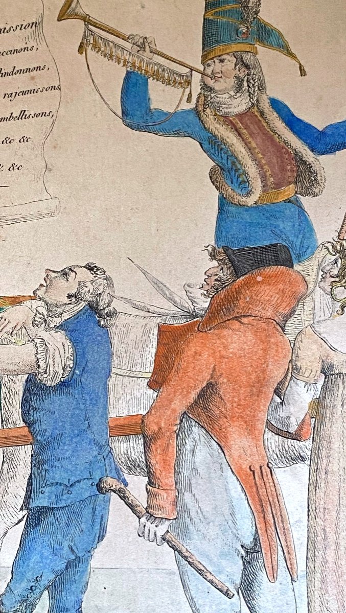 Estampe Peinte  La Vaccine En Voyage      Chez  Depeuille   Graveur  à Paris  1795/ 1800-photo-6