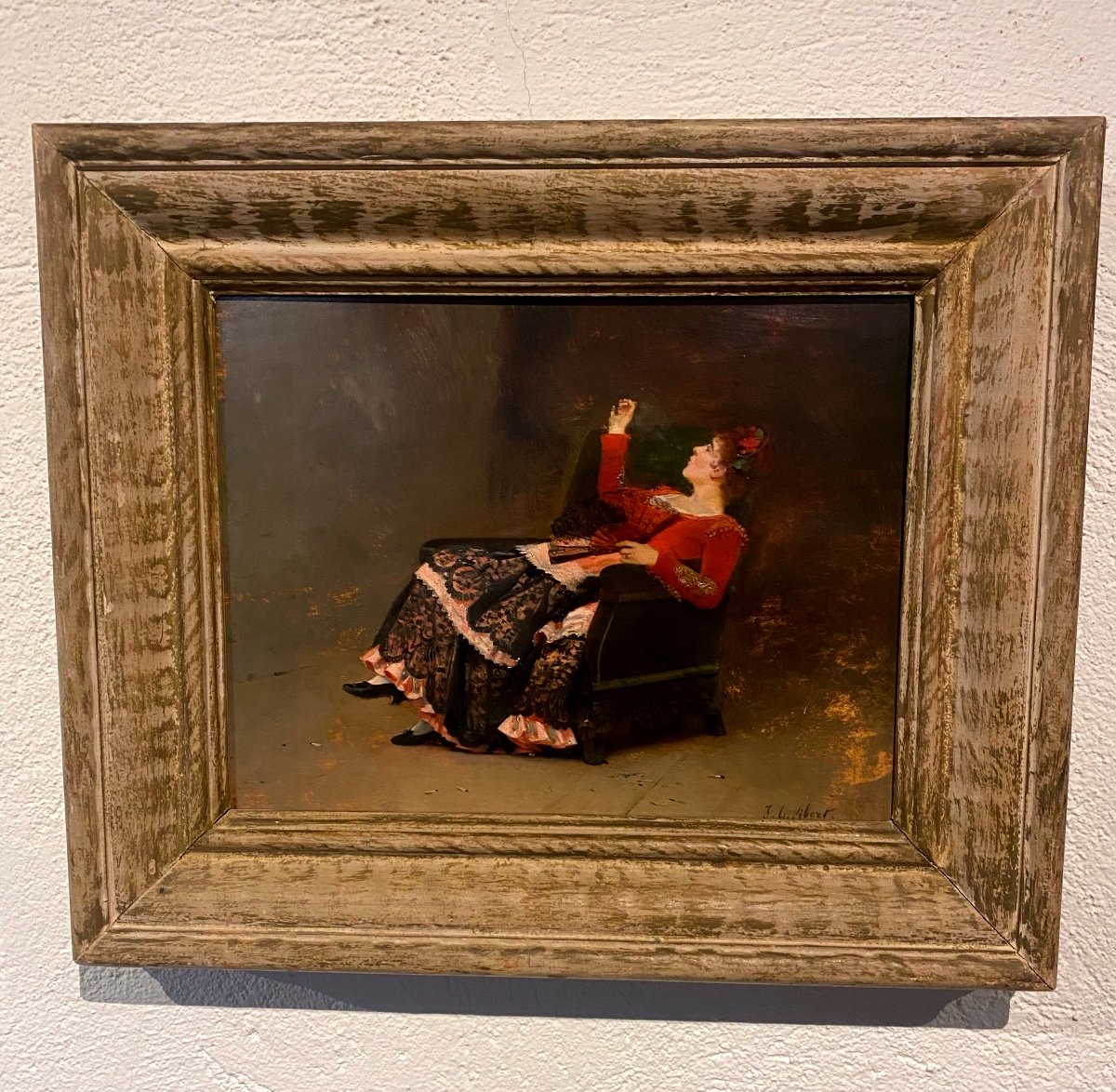 Peinture  De Genre   Sur Panneau En Bois     Signé  Jean Georges   Vibert  XIX  ème-photo-8