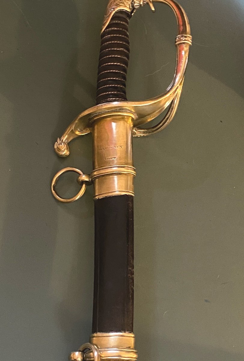 Sabre  d'Officier  De La Manufacture Royale Du Klingenthal  Par Manceaux à  Paris  Modele  1821-photo-2